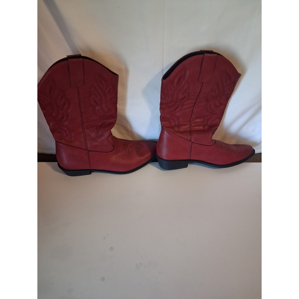 Mysoft Cowboy Boots For Women Mid Calf Pointed Toe Country Shoes SZ 10 - Picture 4 of 7
